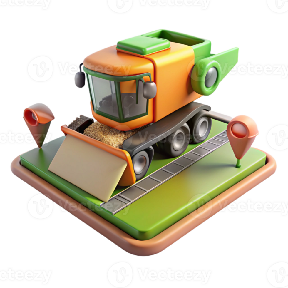 elegant classic Gps Tracking Device on Tractor Transparent Background high resolution png