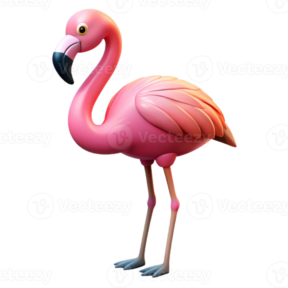 impressive abstract Graceful Flamingo Standing Transparent Background exclusive png