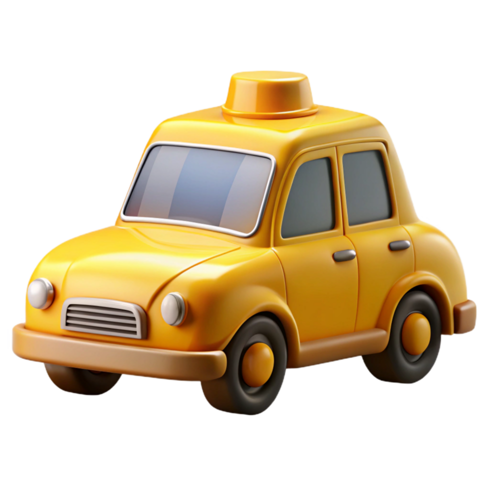 serene vintage Yellow Taxi Cab Side View Transparent Background genuine png