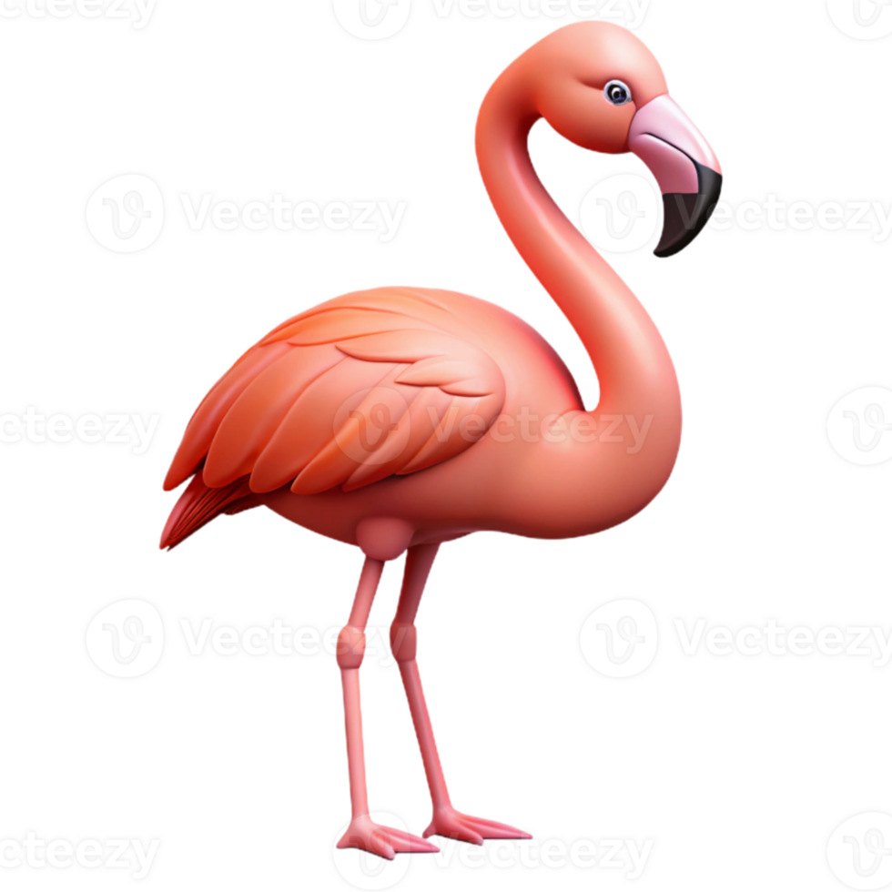 magnificent minimalist Graceful Flamingo Standing Transparent Background high quality png