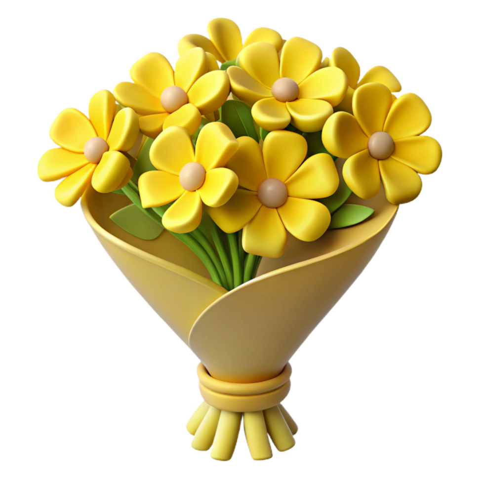 beautiful artistic Yellow Wildflower Bouquet Top View Cutout genuine png