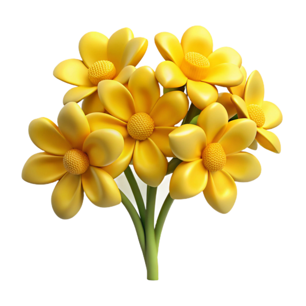 serene minimalist Yellow Wildflowers Bouquet Field Arrangement Transparent Background genuine png
