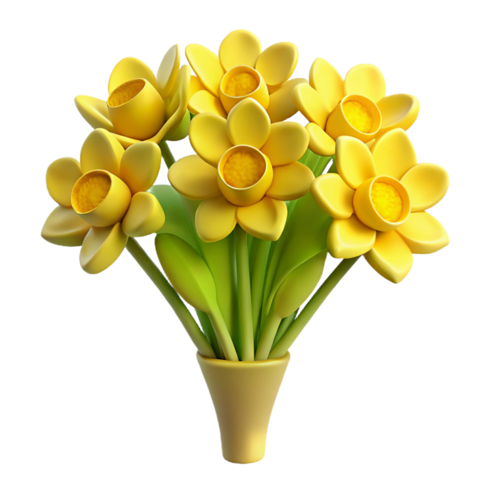 elegant minimalist Yellow Wildflowers Bouquet Field Arrangement Transparent Background exclusive png