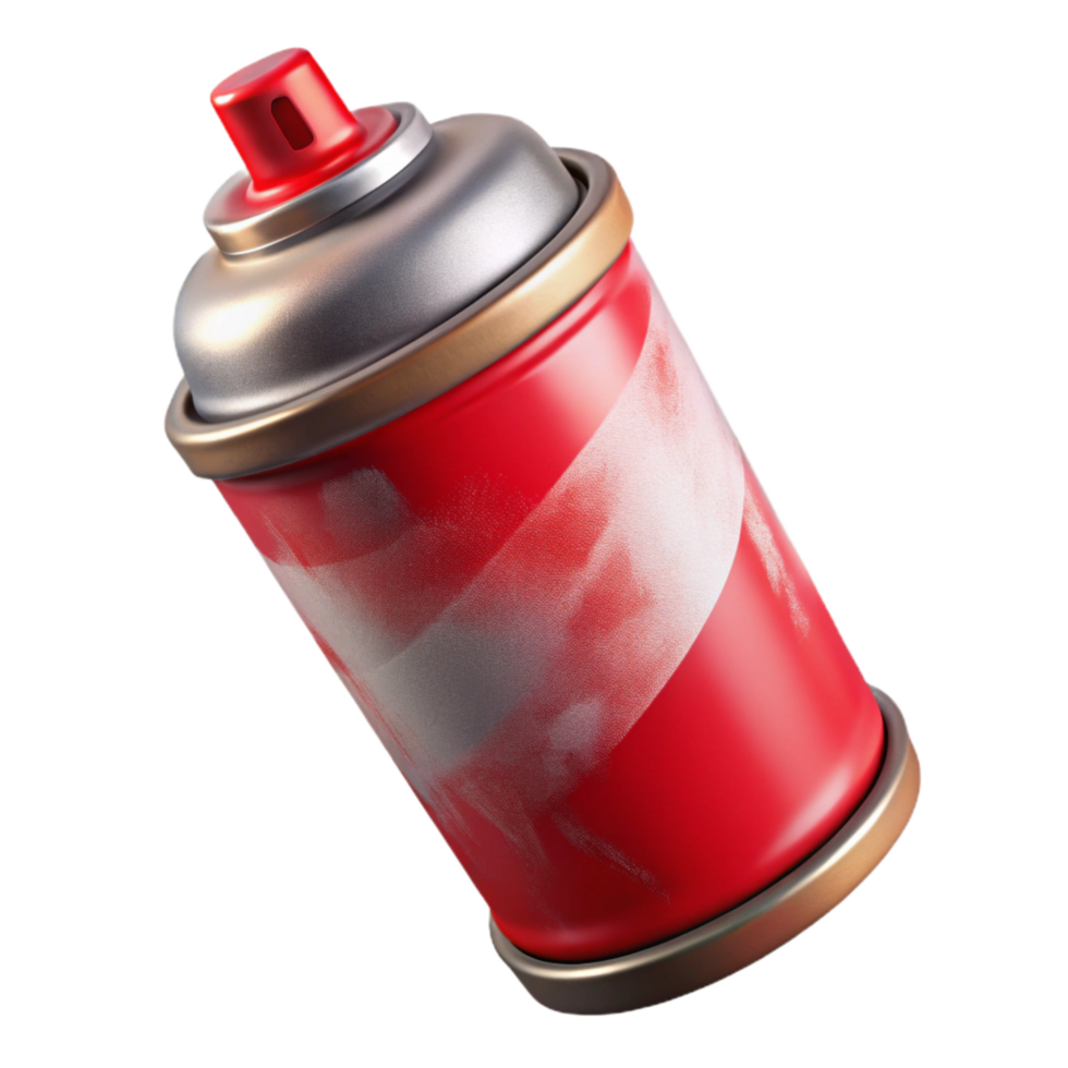 serene traditional Graffiti Art Spray Can Red Cutout Transparent Background exclusive png