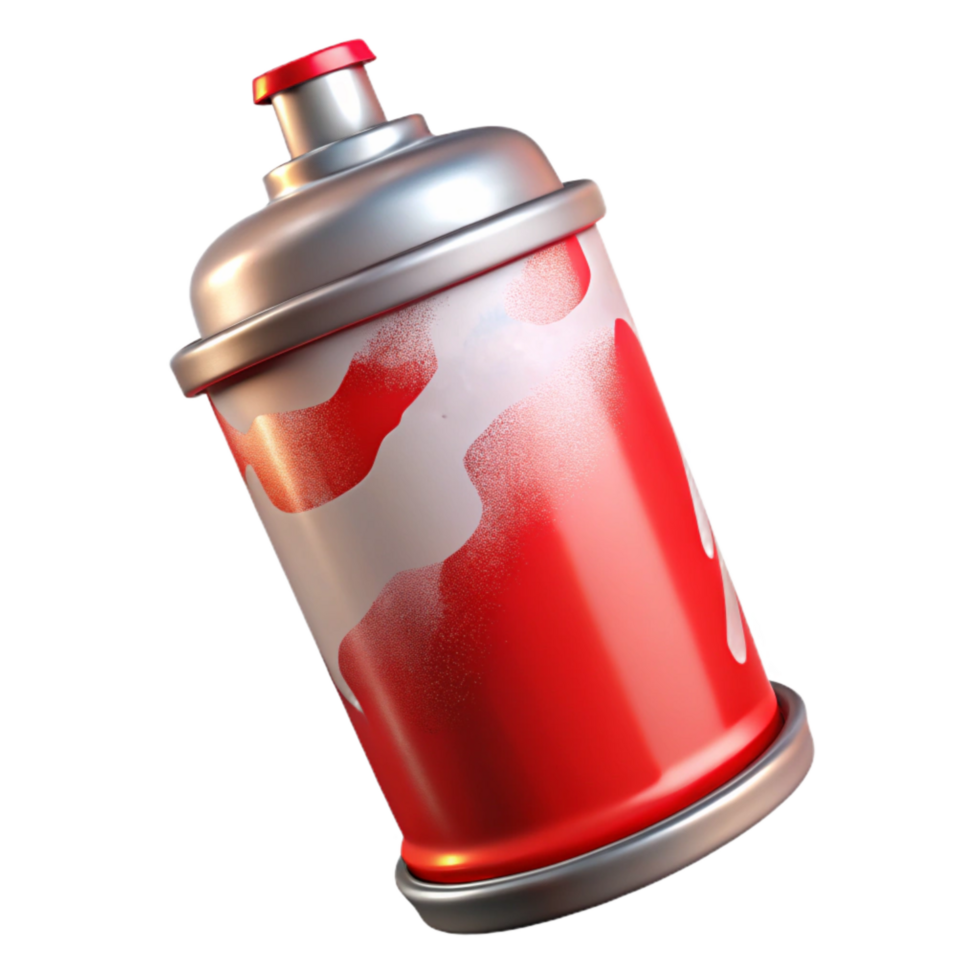 vibrant abstract Graffiti Art Spray Can Red Cutout Transparent Background png
