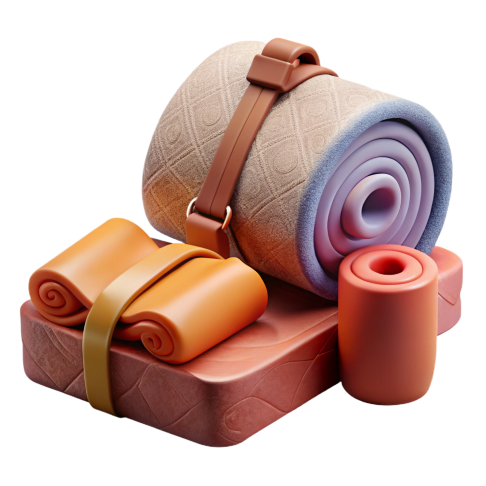 dramatic artistic Yoga Blocks and Strap Isolated high resolution png