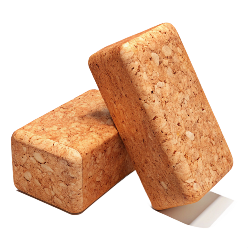 stunning rustic Yoga Blocks Cork Material Transparent Background premium png