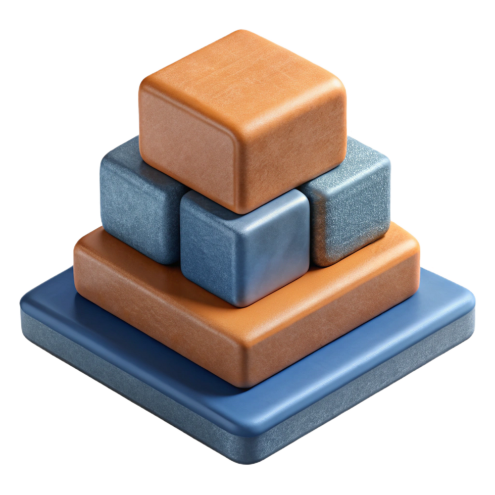 wonderful artistic Yoga Blocks Stacked Top View Isolated Element original png