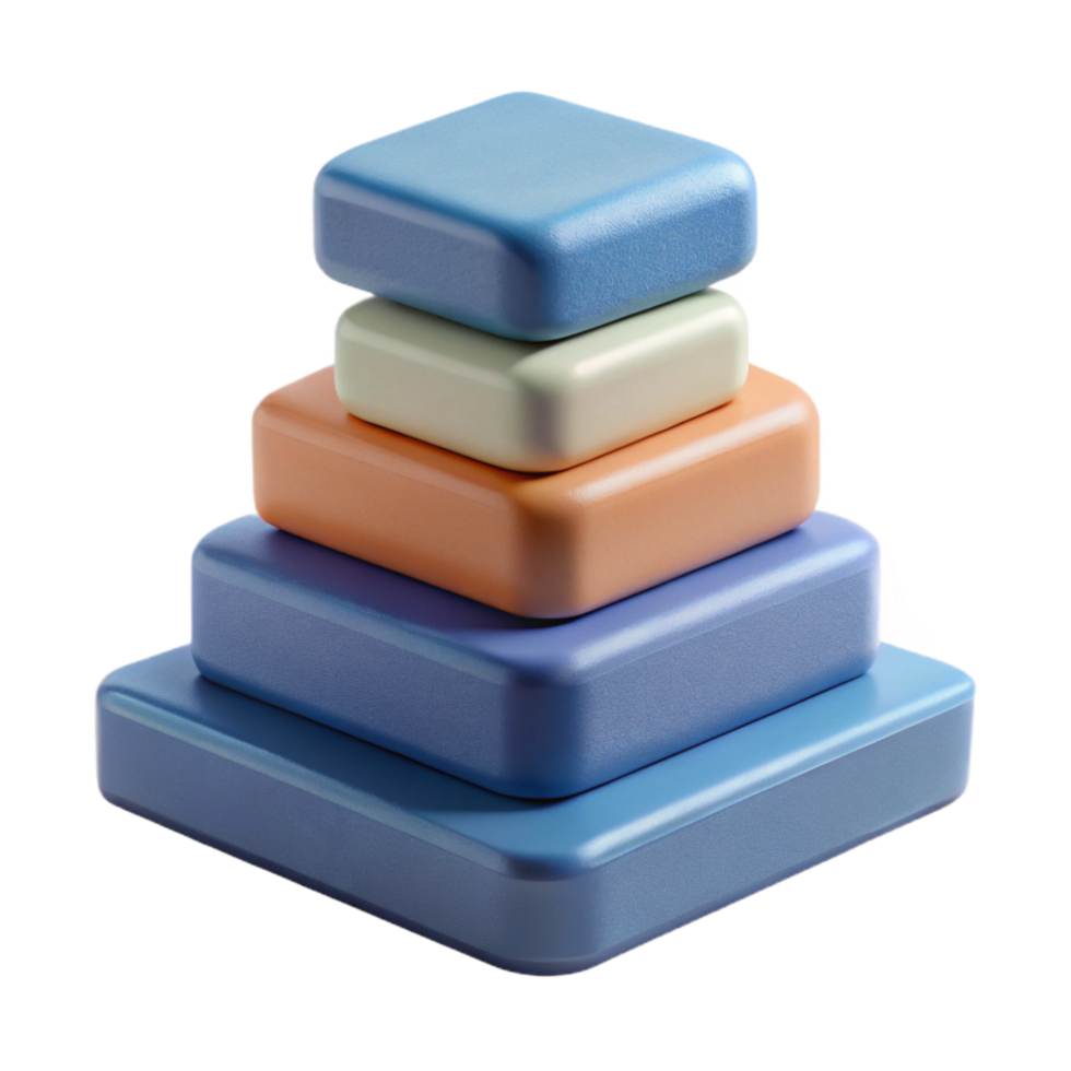 dramatic creative Yoga Blocks Stacked Up Top View Isolated exclusive png