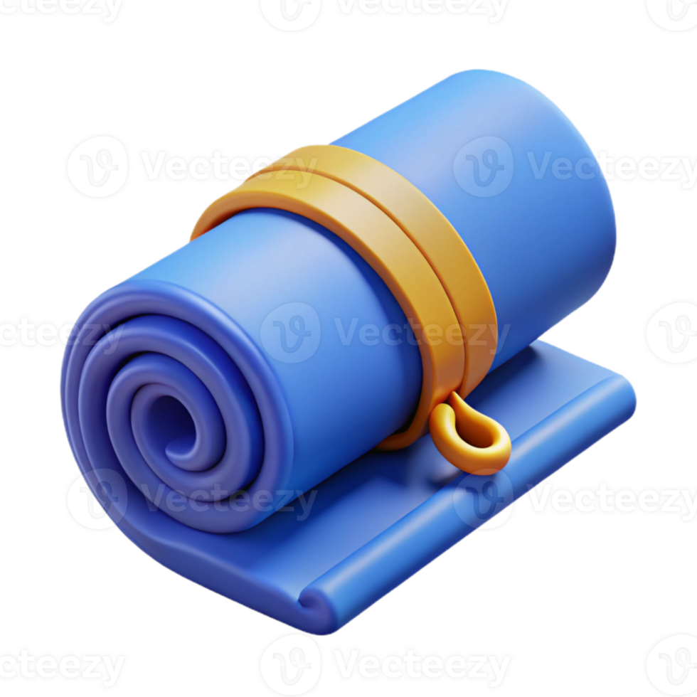 magnificent classic Yoga Mat and Strap Rolled Up Blue Color Cutout png