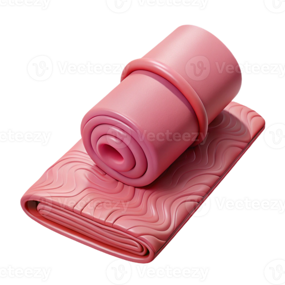 impressive abstract Yoga Mat and Towel Rolled Up Grey Isolated premium png