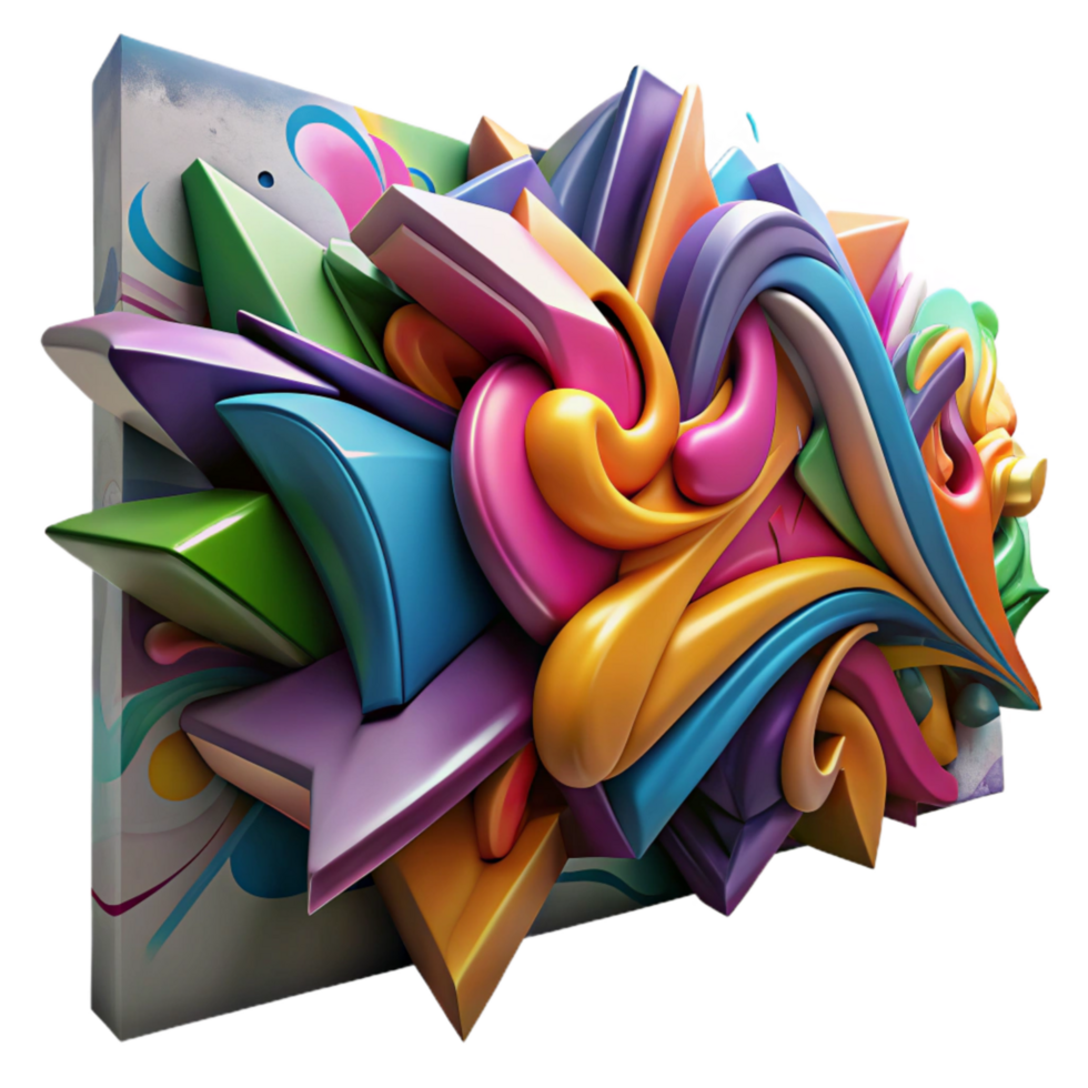 stunning minimalist Graffiti Wall Mural Colorful Abstract Isolated original png