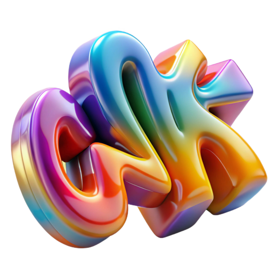 wonderful minimalist Graffiti Wildstyle Letters Colorful Transparent Background professional png