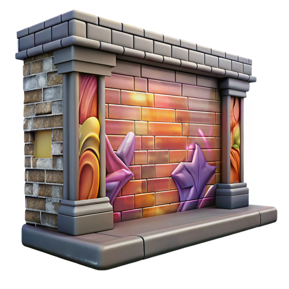 elegant rustic Graffiti Wall Backdrop Cutout premium png