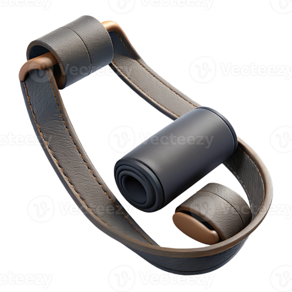 beautiful modern Yoga Mat Carrier Strap Black Adjustable Isolated Element professional png