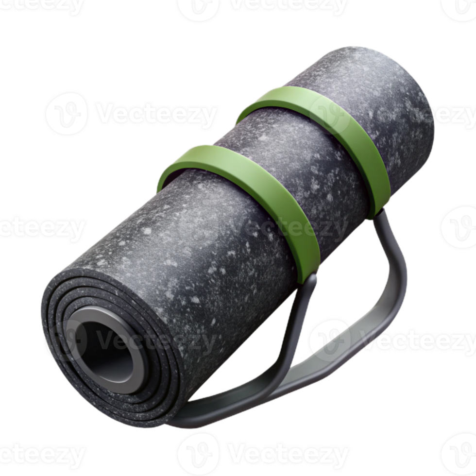 vibrant contemporary Yoga Mat Carrier Strap Black Adjustable Isolated Element authentic png