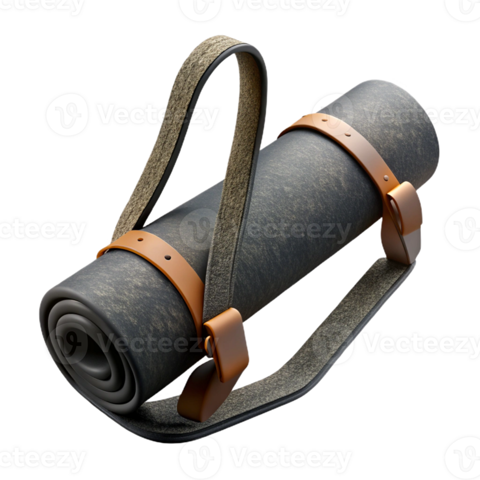 serene modern Yoga Mat Carrier Strap Black Adjustable Isolated Element premium png