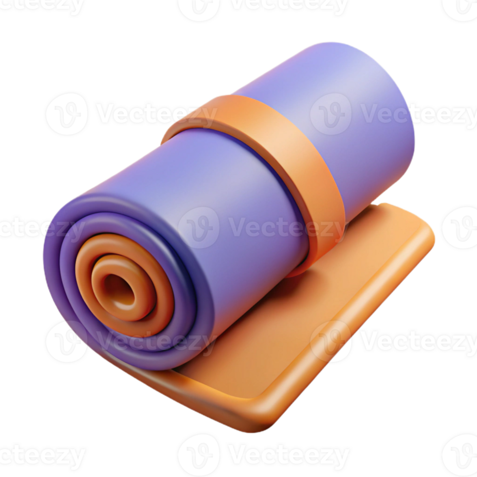 impressive minimalist Yoga Mat Isolated with Rolled Up Design professional png