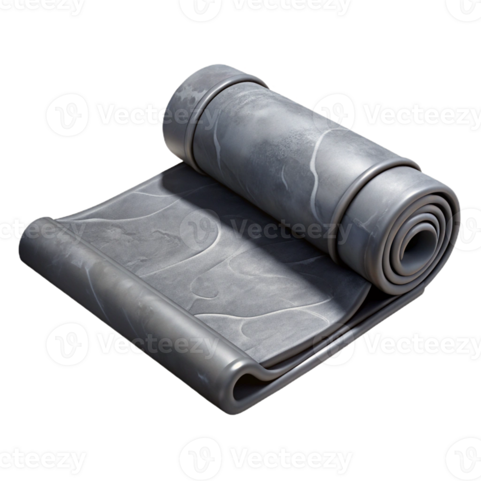 magnificent creative Yoga Mat Grey Folded Transparent Background genuine png