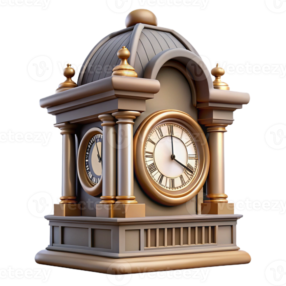 magnificent traditional Grand Clock Tower Detailed Clock Face Isolated professional png