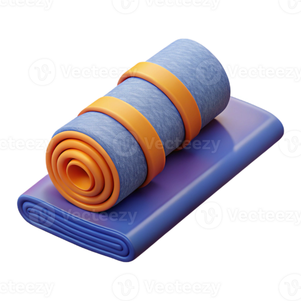 vibrant minimalist Yoga Mat Isolated with Rolled Up Design authentic png