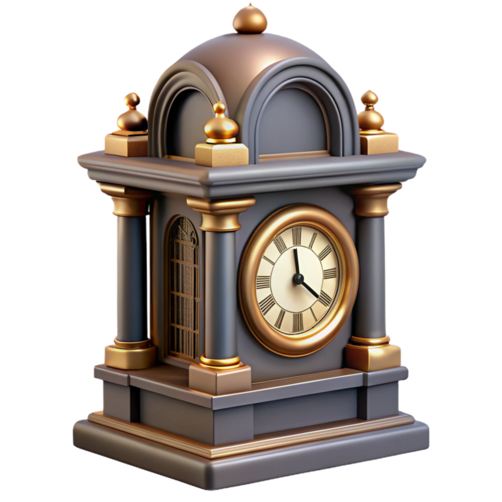 impressive contemporary Grand Clock Tower Detailed Clock Face Isolated detailed png