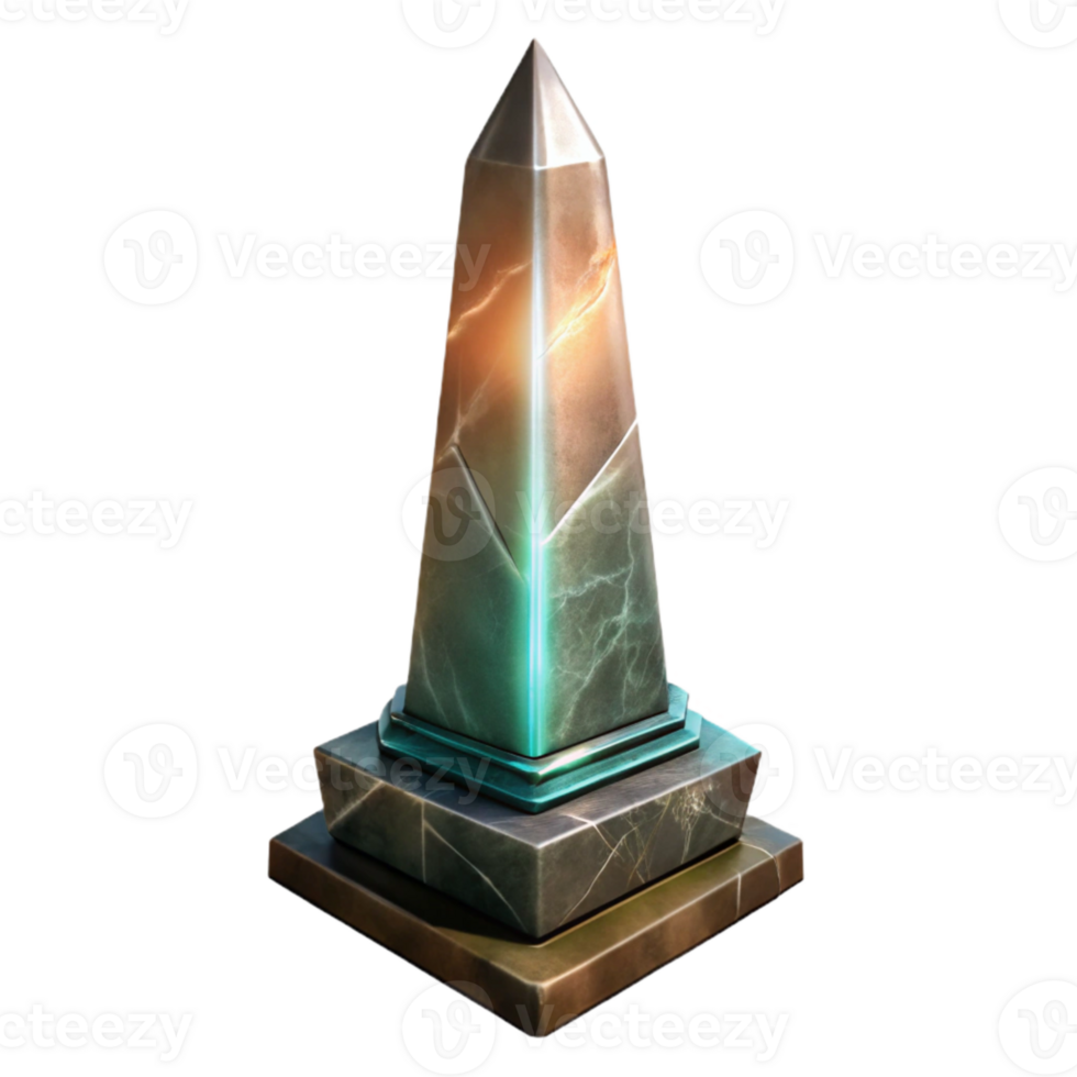 extraordinary modern Grand Obelisk Dramatic Lighting Transparent Background high resolution png
