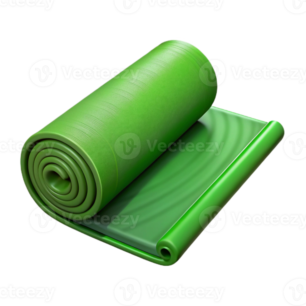 wonderful rustic Yoga Mat Rolled Out Isolated authentic png