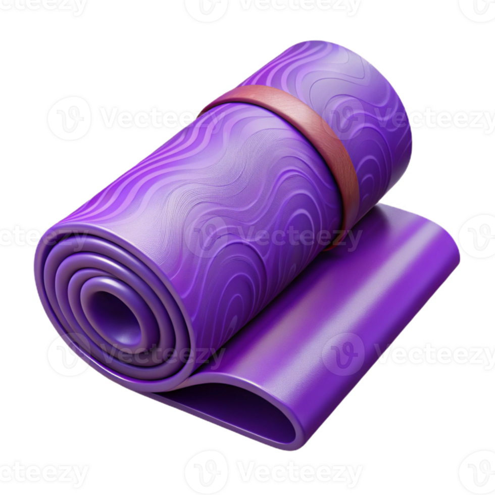 stunning rustic Yoga Mat Purple Rolled Transparent Background authentic png