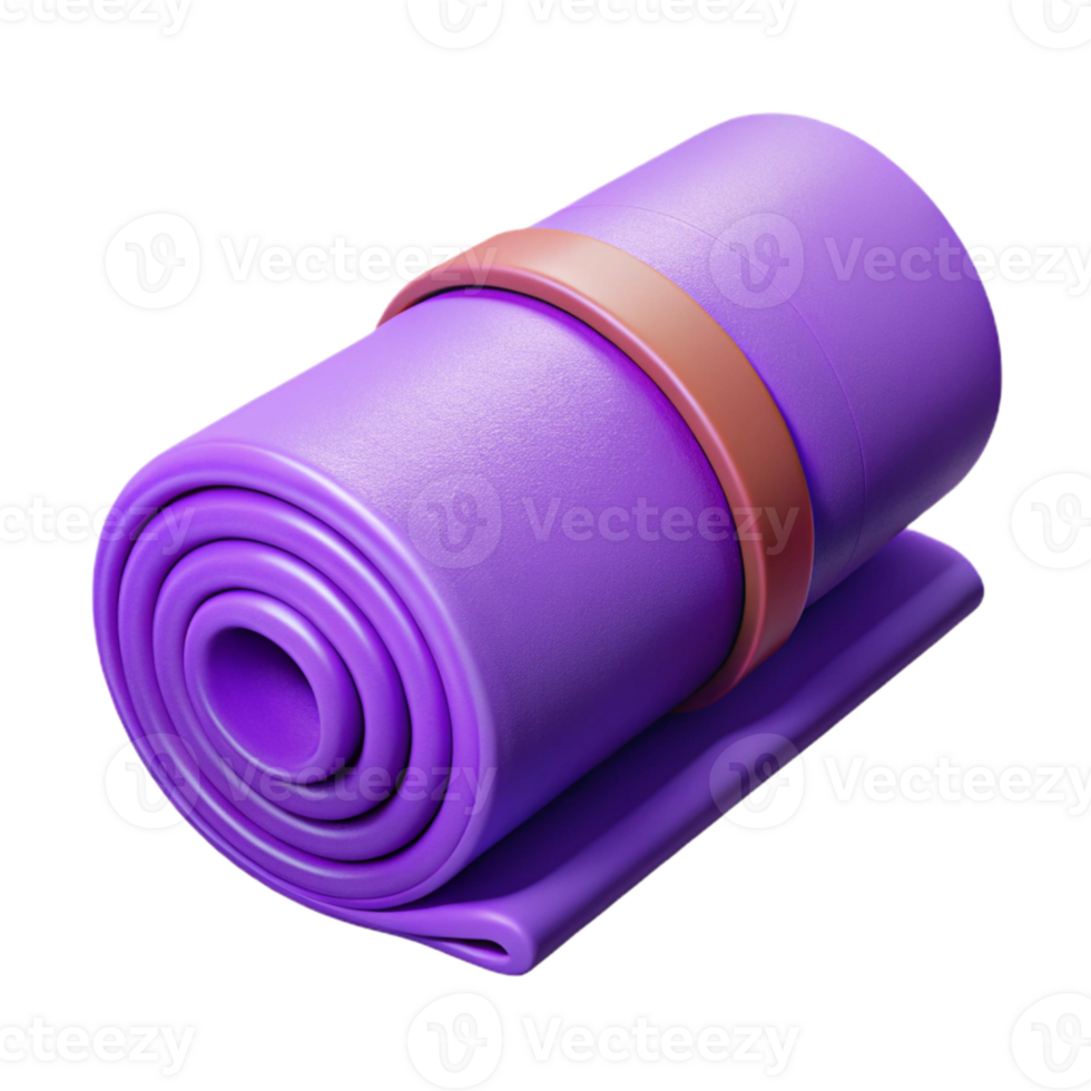 dramatic classic Yoga Mat Purple Rolled Transparent Background high quality png