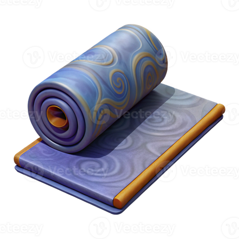 dramatic creative Yoga Mat Rolled Out Isolated original png