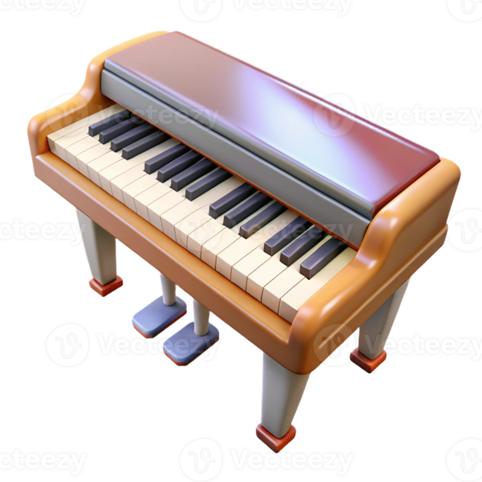 elegant vintage Grand Piano Keyboard Close Up Isolated Transparent Background original png