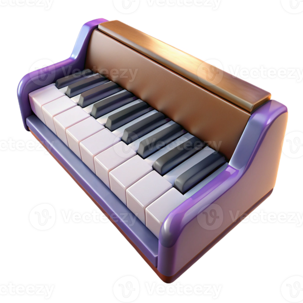 beautiful abstract Grand Piano Keyboard Close Up Isolated Transparent Background genuine png