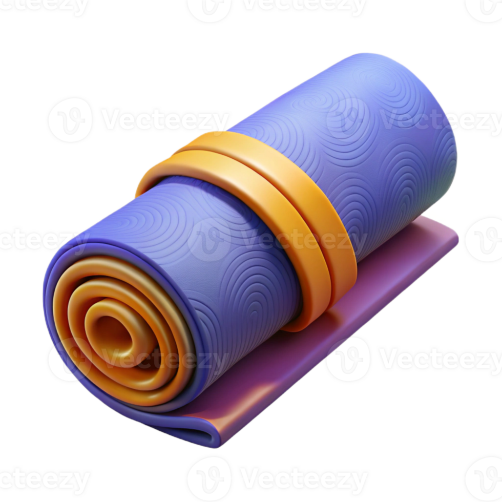 magnificent traditional Yoga Mat Rolled Up Purple Isolated Cutout exclusive png