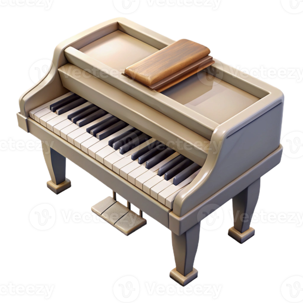 impressive creative Grand Piano Keyboard Ivory Keys Isolated on Transparent Background authentic png
