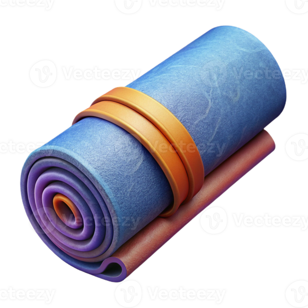 serene creative Yoga Mat Rolled Up Purple Isolated Cutout original png