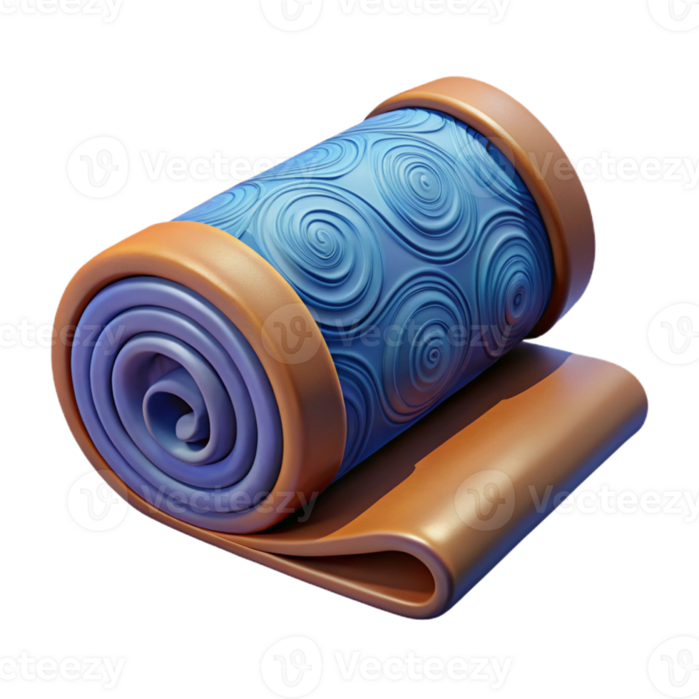 beautiful artistic Yoga Mat Rolled Up Purple Isolated Cutout original png