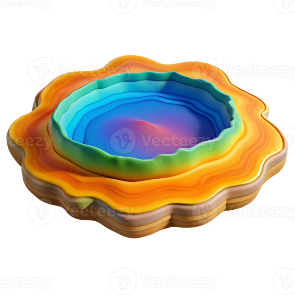 serene vintage Grand Prismatic Spring Vivid Colors Isolated Element original png