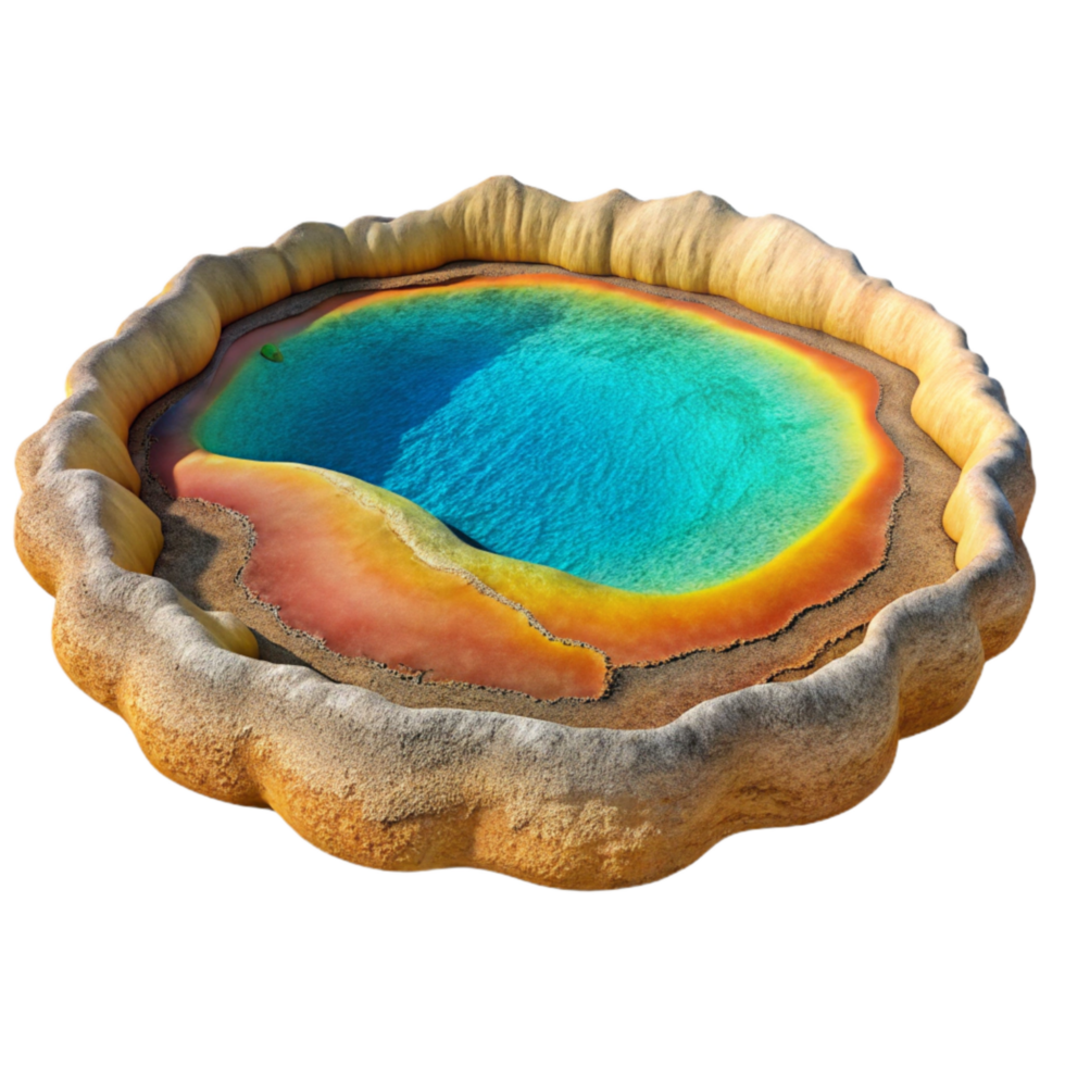Grand Prismatic Spring Colorful Bacteria Mats Isolated Element png