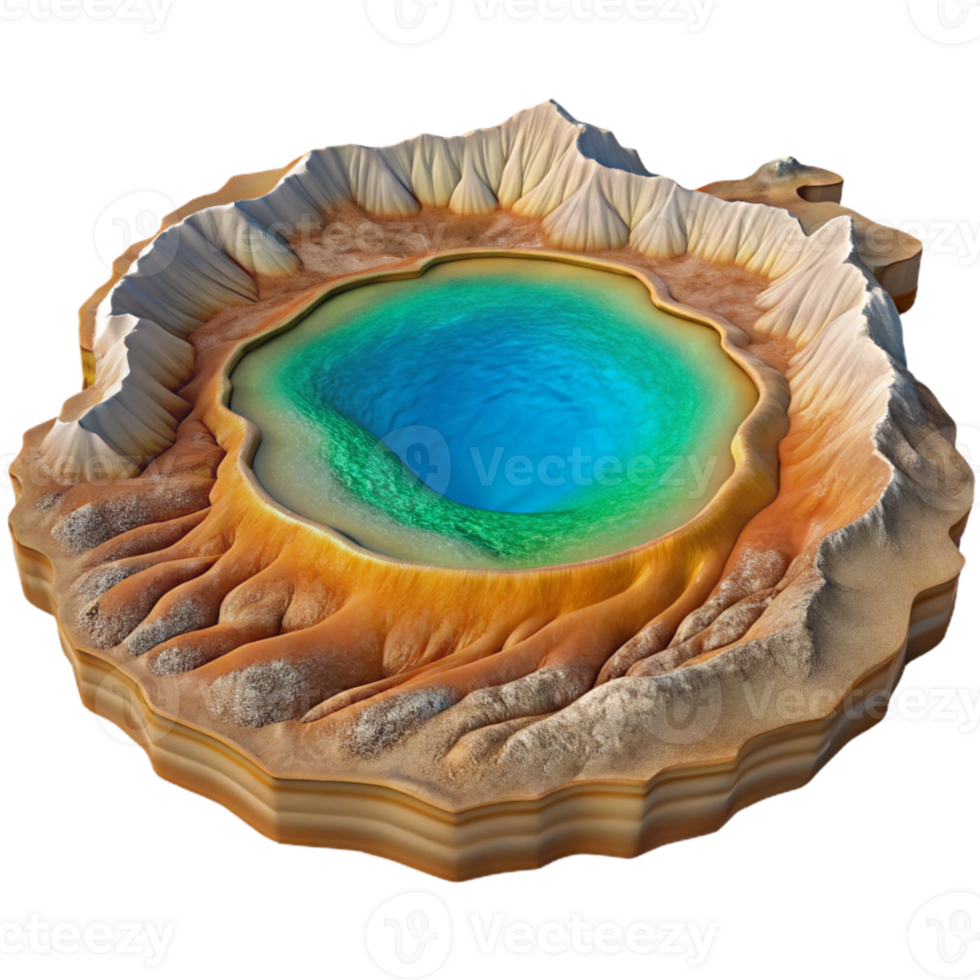 stunning traditional Grand Prismatic Spring Yellowstone Aerial View Transparent original png