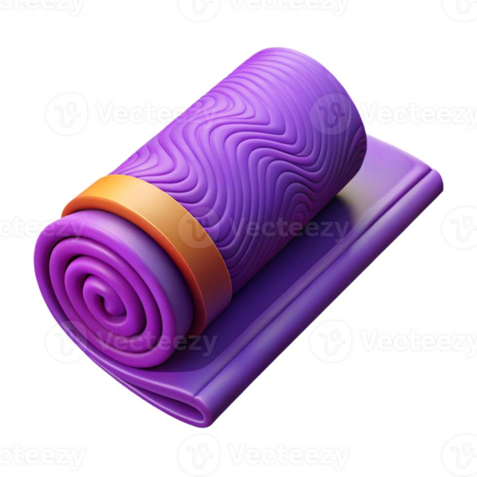 impressive vintage Yoga Mat Rolled Up Purple Isolated Cutout high quality png