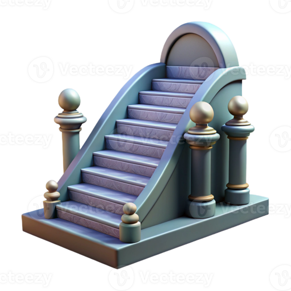 wonderful abstract Grand Staircase Elegant Design Isolated Element authentic png