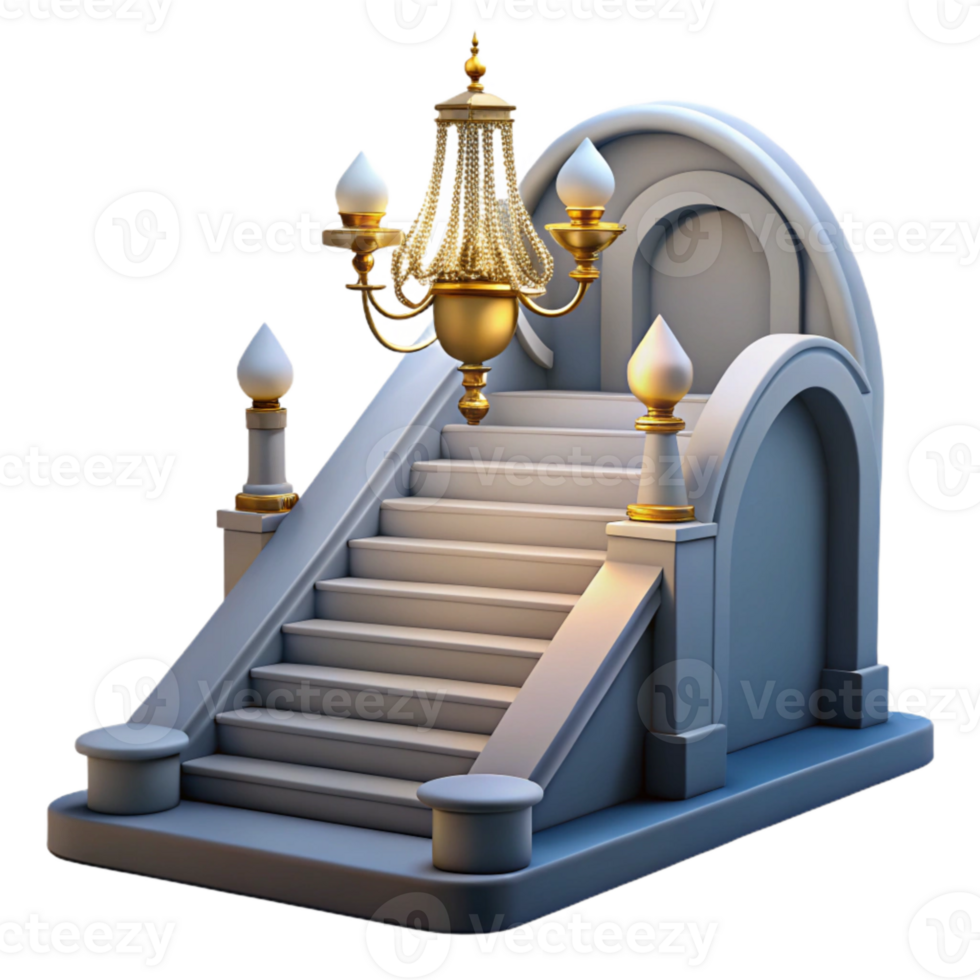 magnificent contemporary Grand Staircase with Chandelier Cutout Element exclusive png