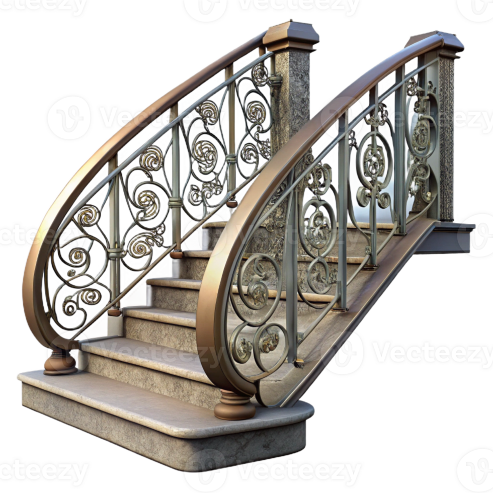 stunning classic Grand Staircase Balustrade Cutout Ornate Ironwork genuine png