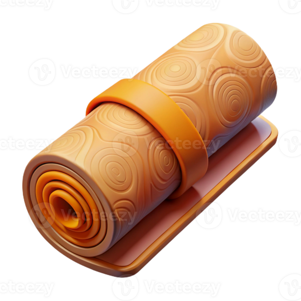 wonderful traditional Yoga Mat Rolled Up Purple Isolated Cutout authentic png