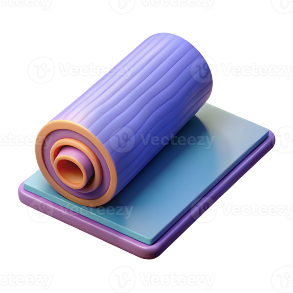 dramatic creative Yoga Mat Unrolled Top View Isolated professional png