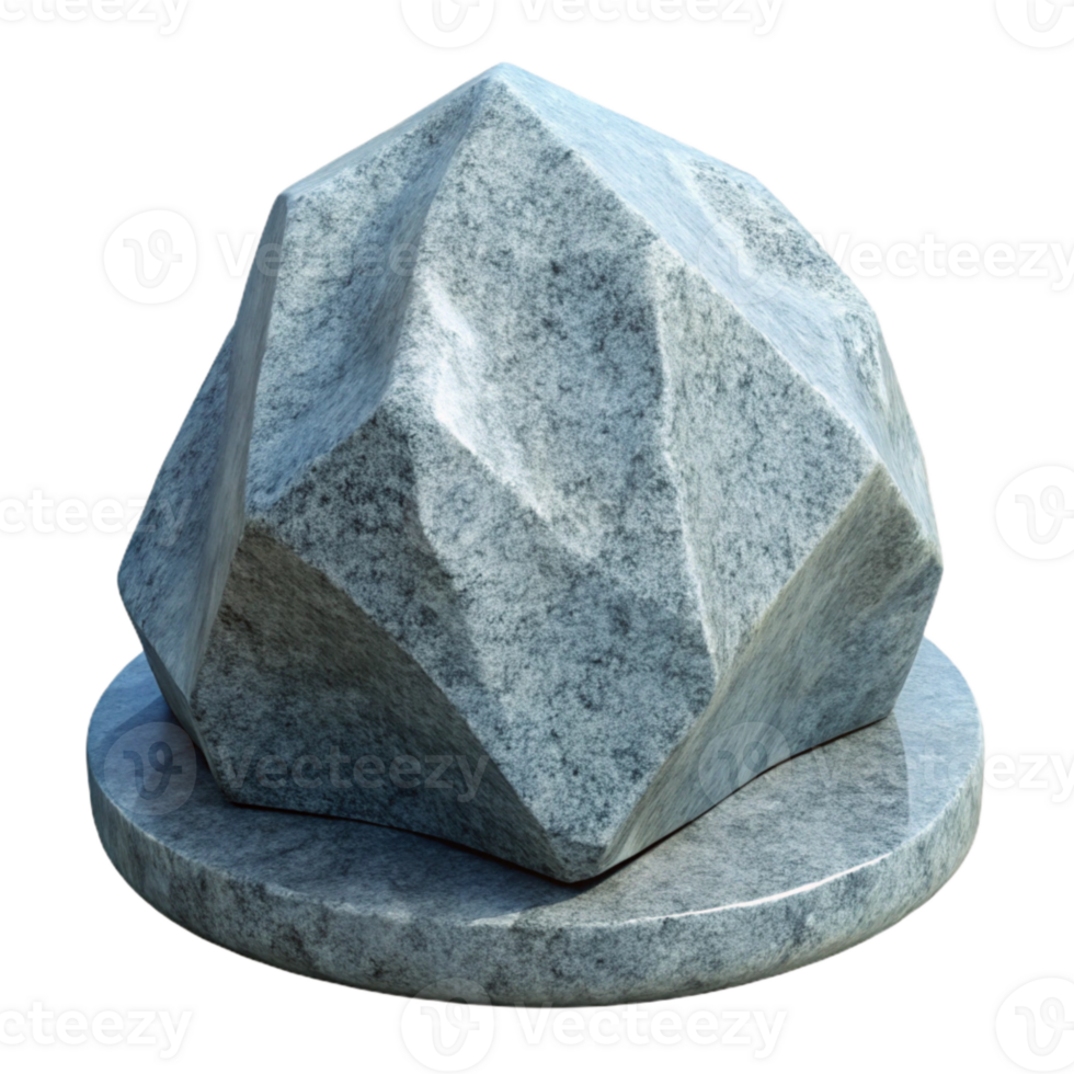vibrant modern Granite Sculpture with Rough Texture Isolated professional png