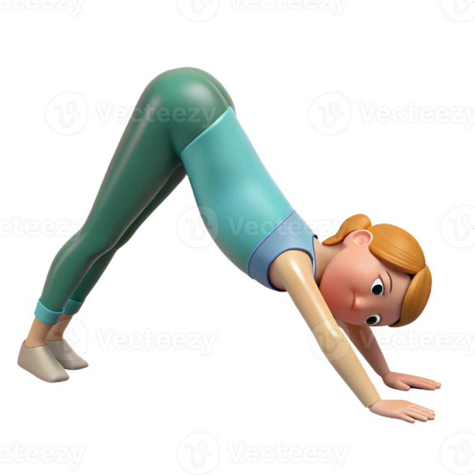 vibrant contemporary Yoga Pose Downward Dog Silhouette Cutout exclusive png