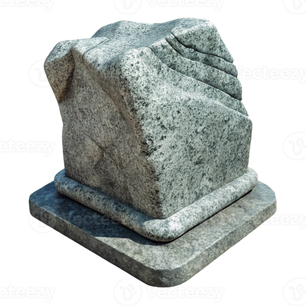 stunning abstract Granite Sculpture with Rough Texture Isolated png