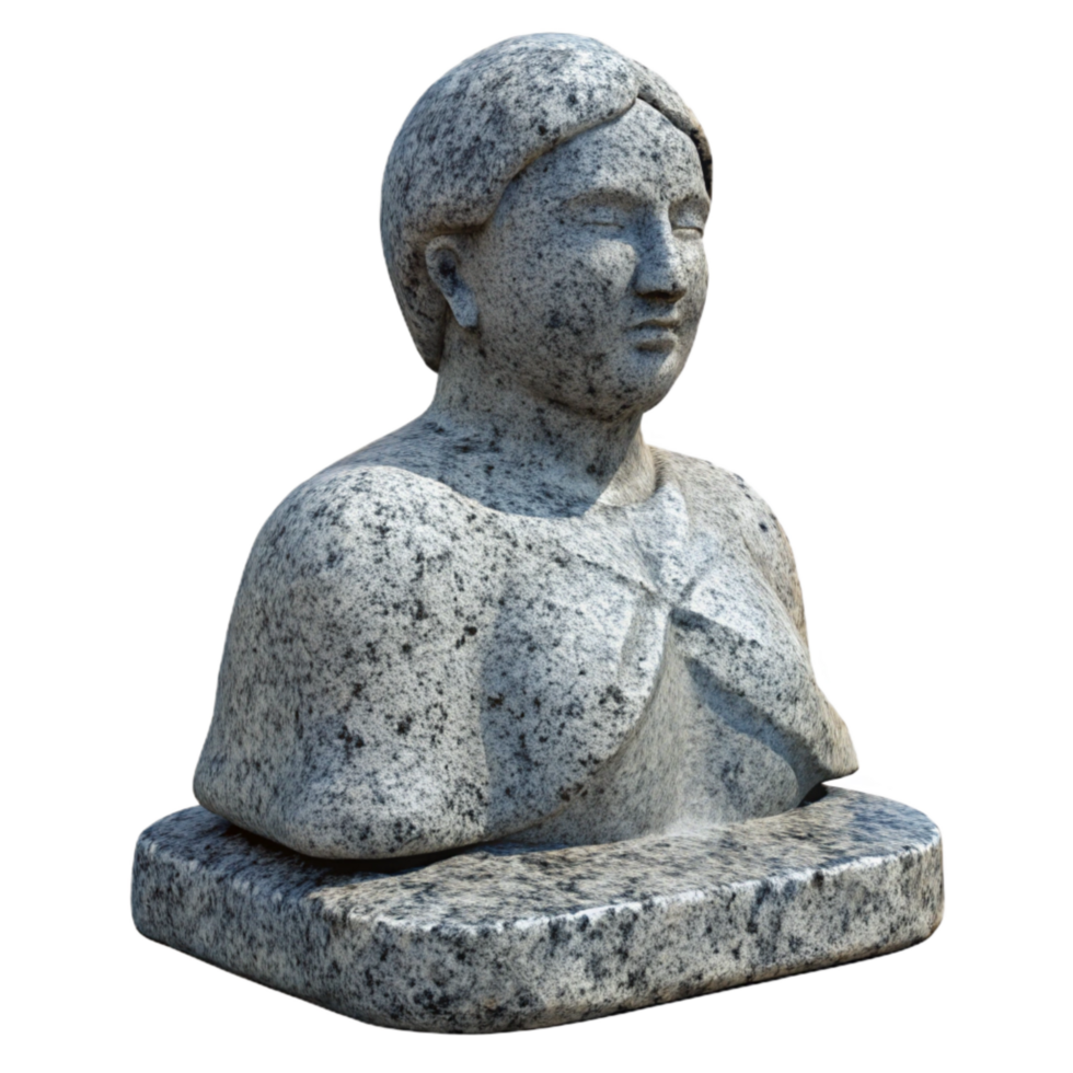 impressive rustic Granite Statue Textured Surface Isolated original png